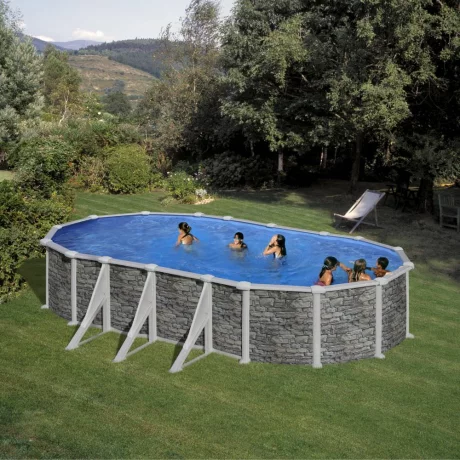 Piscină supraterană ovală CERDENA – 610 x 375 x h 120 cm