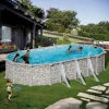 Piscina supraterana ovala cu pereti metalici imitatie de piatra 500 х 300 х h 132cm