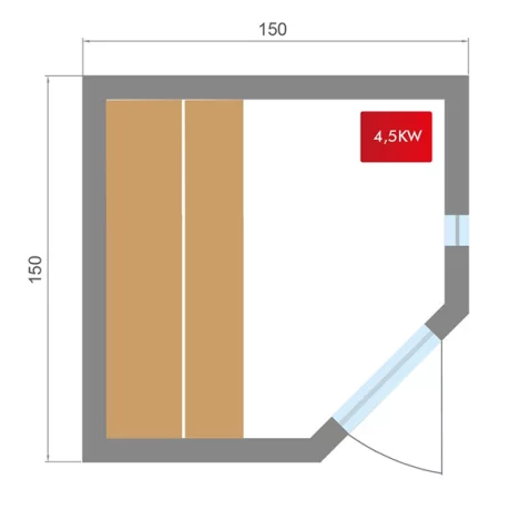Saună tradițională finlandeză de colț ZEN 3C